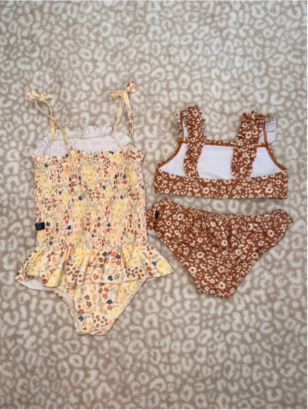 Modern Moments 4T Girls Swimsuit Bundle Floral One-Piece + 2-Piece Bikini